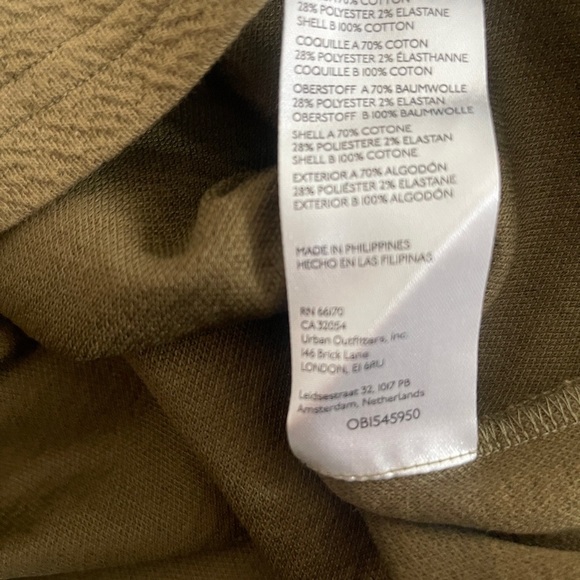 Anthropologie Women's Army Green Puff Sleeve Criss Cross Back Size M Boho Ballet - Picture 5 of 8